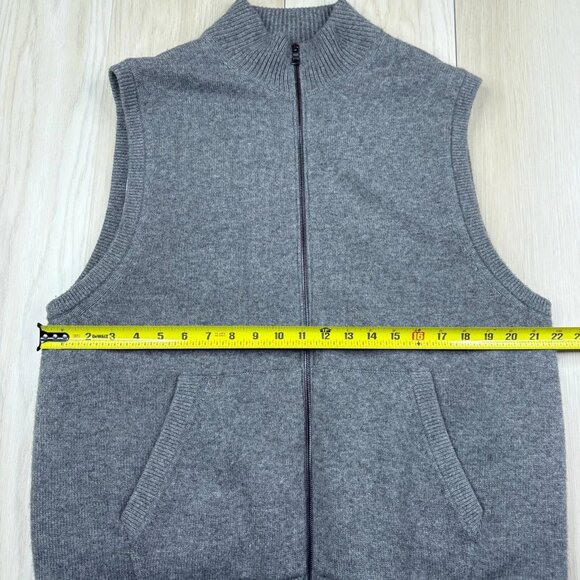 Vince Mens Gray Stand Up Wool Cashmere Sleeveless Full Zip Thick Vest Size XL - Picture 11 of 12